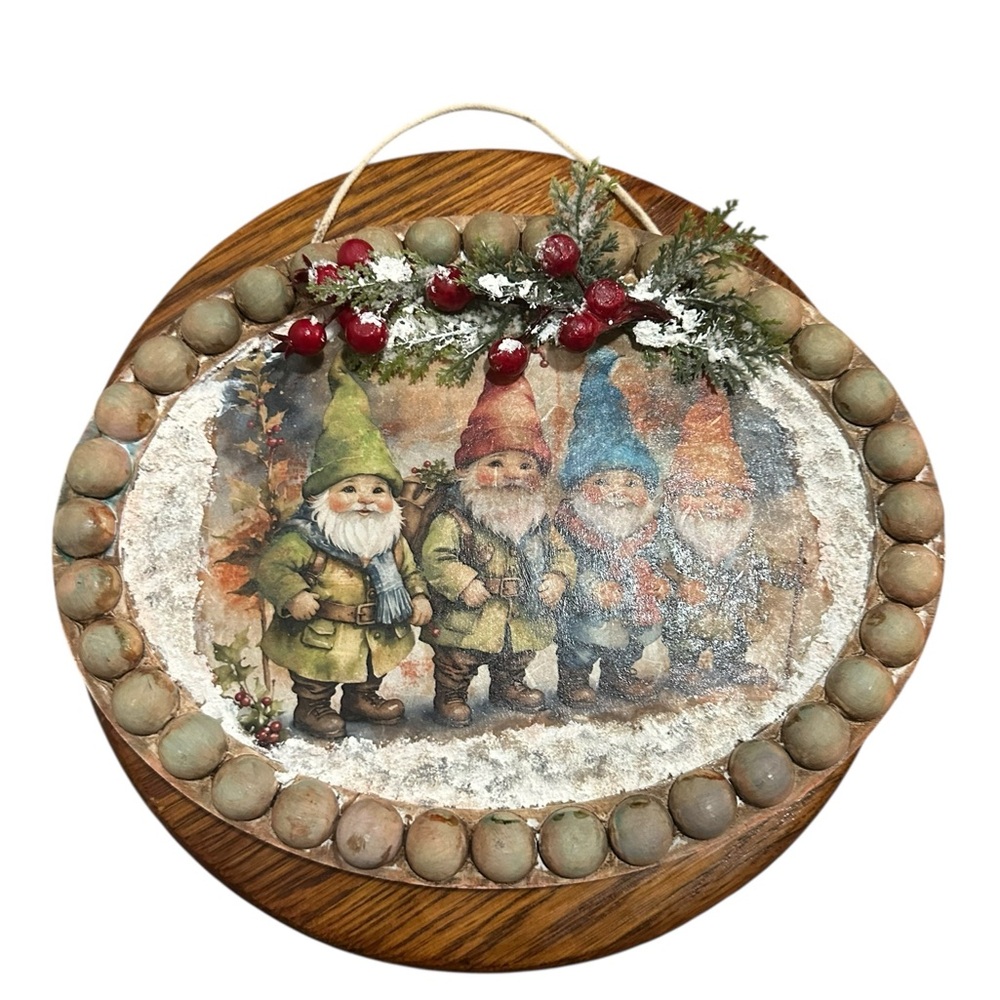 Festive Hand Crafted Gnome Holiday Wall Decor